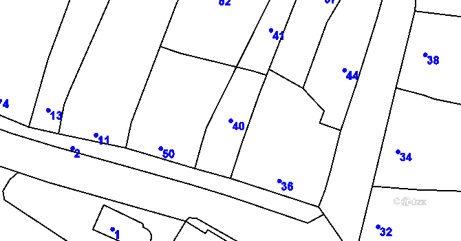 Parcela st. 40 v KÚ Žeravice, Katastrální mapa