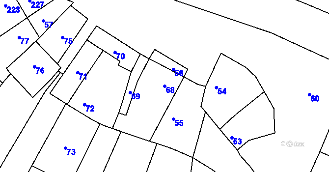 Parcela st. 68 v KÚ Žeravice, Katastrální mapa