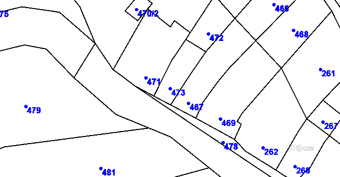 Parcela st. 473 v KÚ Žeravice, Katastrální mapa