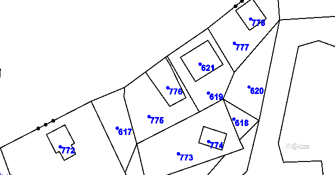 Parcela st. 776 v KÚ Žeravice, Katastrální mapa