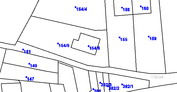 Parcela st. 154/6 v KÚ Žeravice, Katastrální mapa