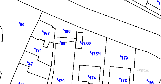 Parcela st. 175/2 v KÚ Žeravice, Katastrální mapa