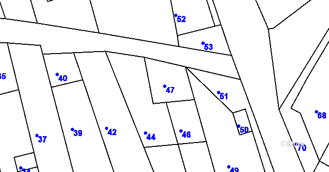 Parcela st. 47 v KÚ Žeraviny, Katastrální mapa