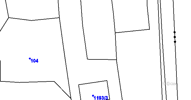 Parcela st. 1193/2 v KÚ Žeraviny, Katastrální mapa