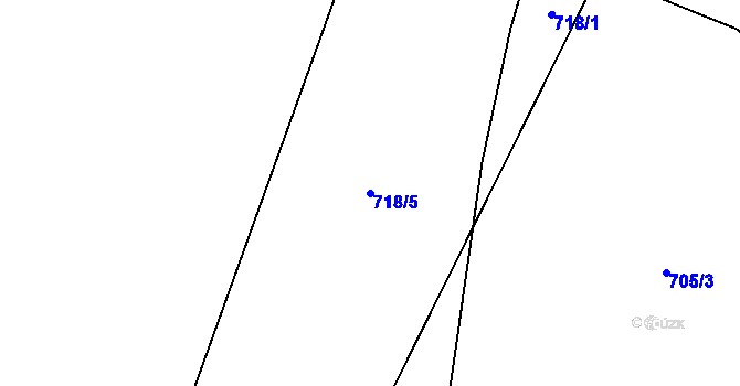 Parcela st. 718/5 v KÚ Žerčice, Katastrální mapa