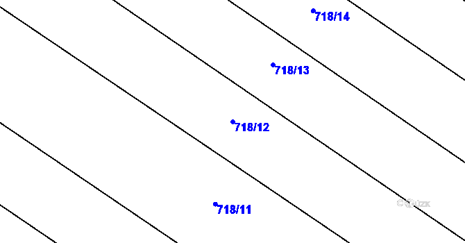 Parcela st. 718/12 v KÚ Žerčice, Katastrální mapa