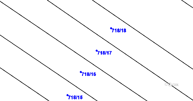 Parcela st. 718/17 v KÚ Žerčice, Katastrální mapa
