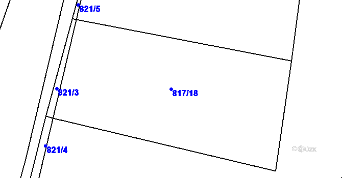 Parcela st. 817/18 v KÚ Žerčice, Katastrální mapa