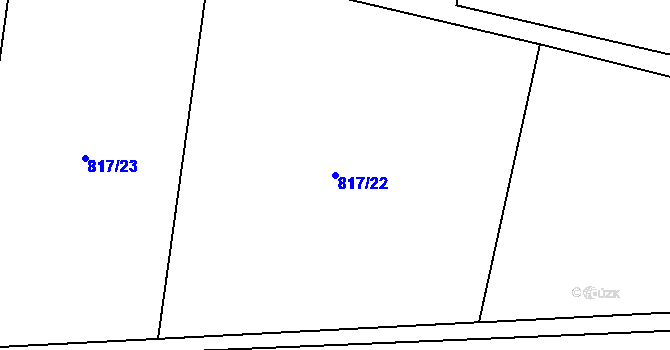 Parcela st. 817/22 v KÚ Žerčice, Katastrální mapa