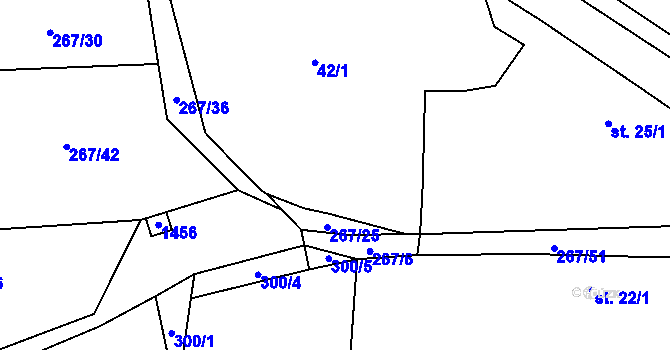 Parcela st. 42/2 v KÚ Žeretice, Katastrální mapa