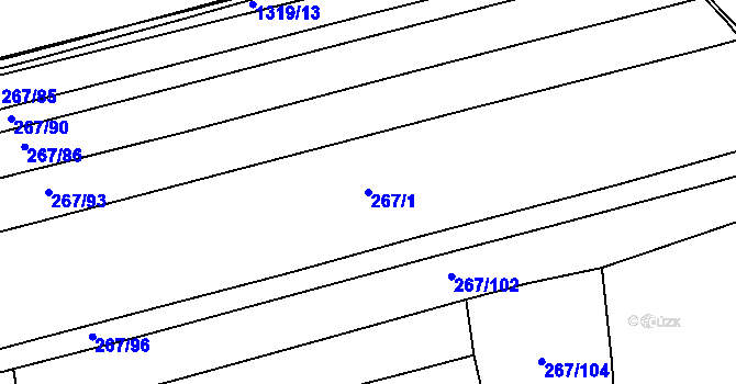 Parcela st. 267/1 v KÚ Žeretice, Katastrální mapa