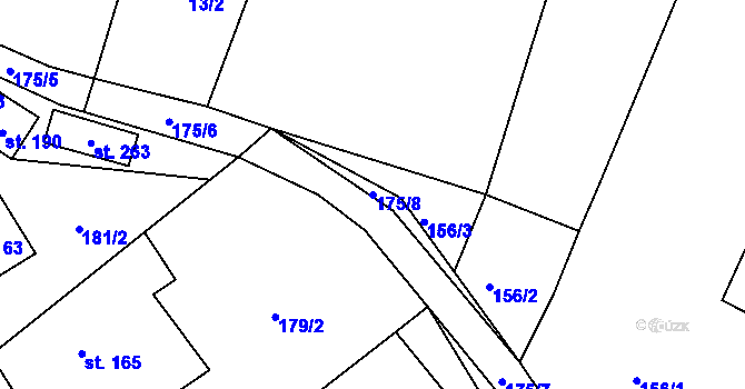 Parcela st. 175/8 v KÚ Žeretice, Katastrální mapa