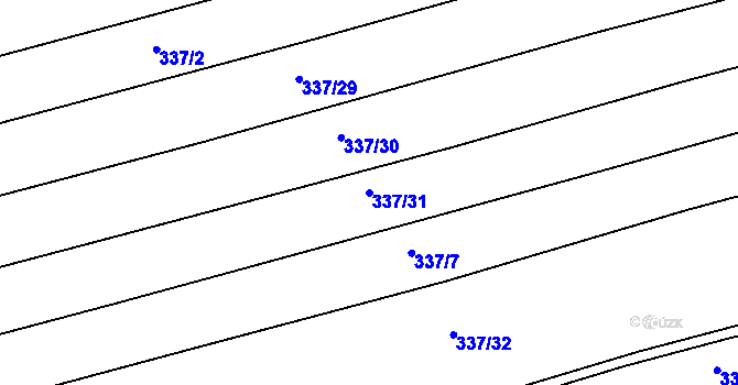 Parcela st. 337/31 v KÚ Žeretice, Katastrální mapa