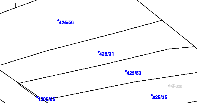 Parcela st. 425/31 v KÚ Žeretice, Katastrální mapa