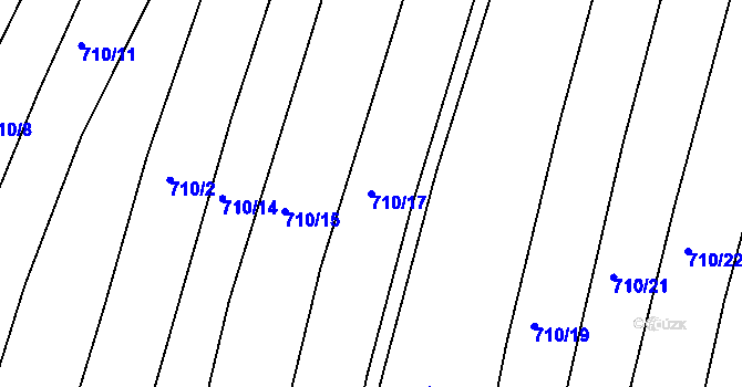 Parcela st. 710/17 v KÚ Žeretice, Katastrální mapa