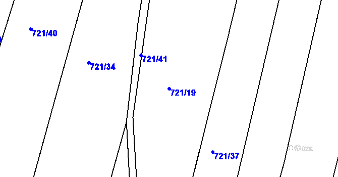 Parcela st. 721/19 v KÚ Žeretice, Katastrální mapa
