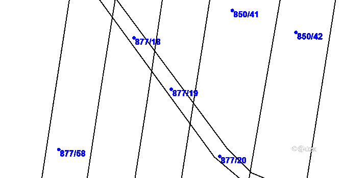 Parcela st. 877/19 v KÚ Žeretice, Katastrální mapa