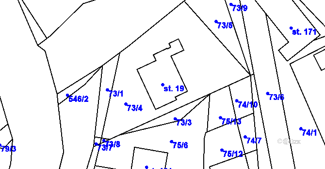 Parcela st. 19 v KÚ Žermanice, Katastrální mapa