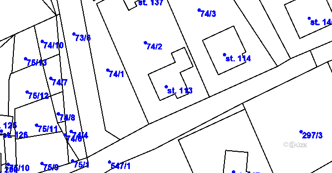 Parcela st. 113 v KÚ Žermanice, Katastrální mapa