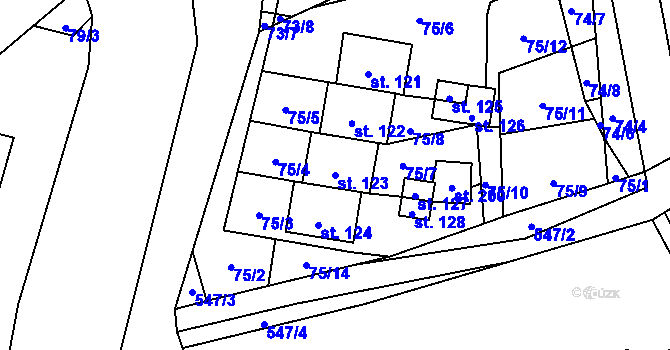 Parcela st. 123 v KÚ Žermanice, Katastrální mapa