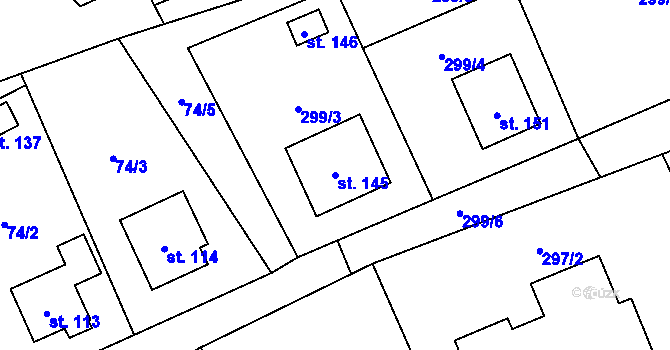 Parcela st. 145 v KÚ Žermanice, Katastrální mapa
