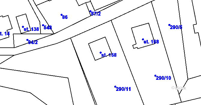 Parcela st. 158 v KÚ Žermanice, Katastrální mapa
