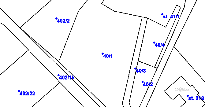 Parcela st. 40/1 v KÚ Žermanice, Katastrální mapa