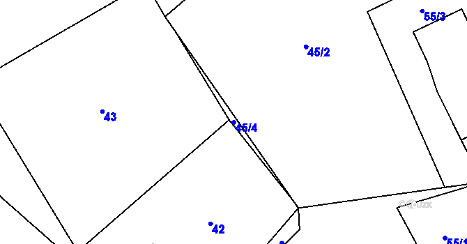 Parcela st. 45/4 v KÚ Žermanice, Katastrální mapa