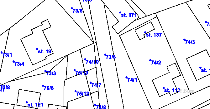 Parcela st. 73/6 v KÚ Žermanice, Katastrální mapa