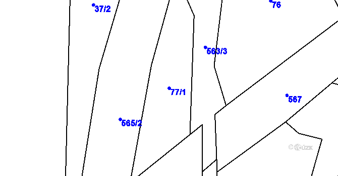 Parcela st. 77/1 v KÚ Žermanice, Katastrální mapa