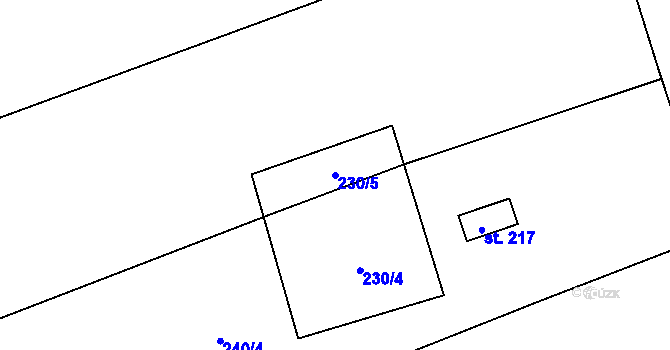 Parcela st. 230/5 v KÚ Žermanice, Katastrální mapa