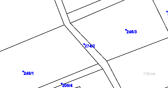 Parcela st. 274/2 v KÚ Žermanice, Katastrální mapa
