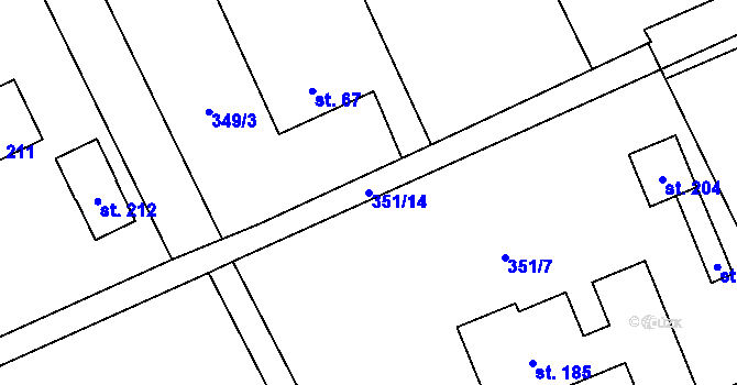 Parcela st. 351/14 v KÚ Žermanice, Katastrální mapa