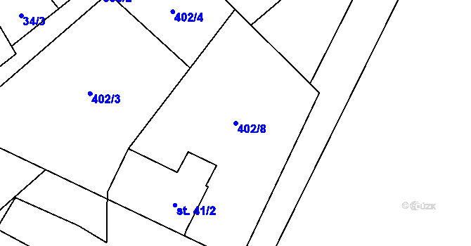 Parcela st. 402/8 v KÚ Žermanice, Katastrální mapa