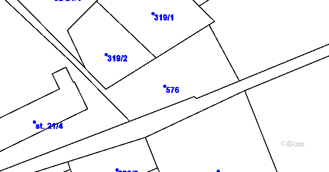 Parcela st. 576 v KÚ Žermanice, Katastrální mapa