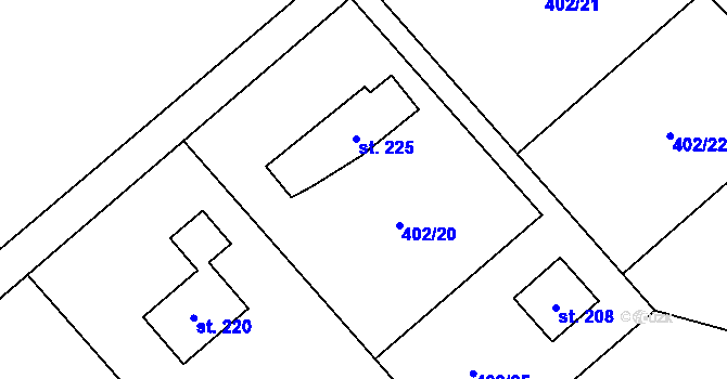 Parcela st. 402/20 v KÚ Žermanice, Katastrální mapa