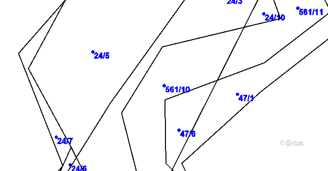 Parcela st. 561/10 v KÚ Žermanice, Katastrální mapa