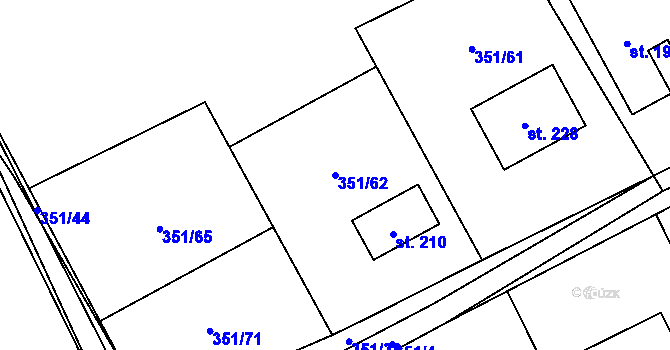 Parcela st. 351/62 v KÚ Žermanice, Katastrální mapa