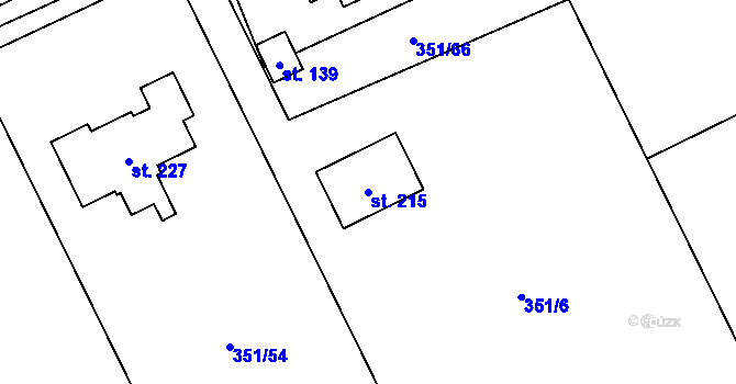 Parcela st. 215 v KÚ Žermanice, Katastrální mapa