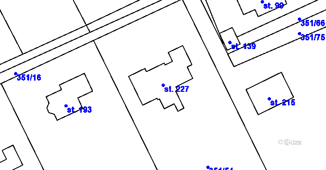 Parcela st. 227 v KÚ Žermanice, Katastrální mapa