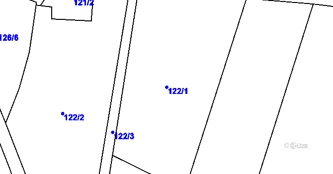 Parcela st. 122/1 v KÚ Václaví, Katastrální mapa