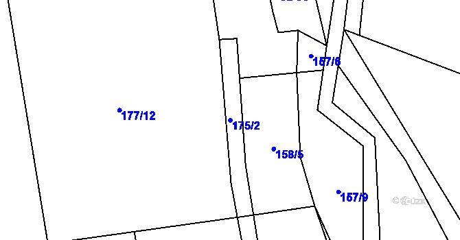Parcela st. 175/2 v KÚ Václaví, Katastrální mapa