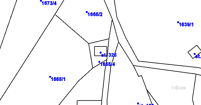 Parcela st. 326 v KÚ Žernov, Katastrální mapa