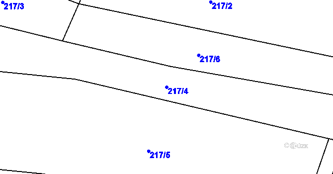 Parcela st. 217/4 v KÚ Žernov, Katastrální mapa