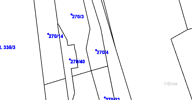 Parcela st. 270/4 v KÚ Žernov, Katastrální mapa
