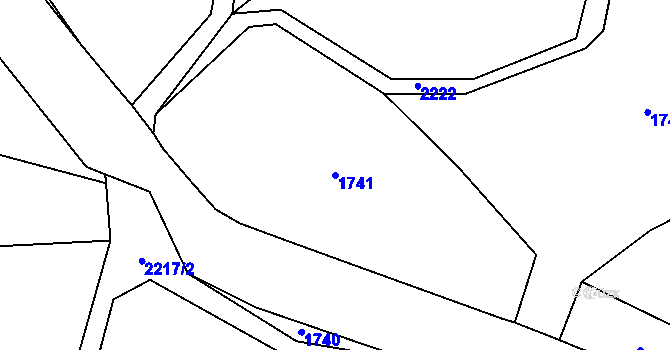 Parcela st. 1741 v KÚ Žernov, Katastrální mapa