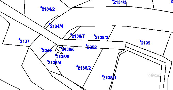 Parcela st. 2262 v KÚ Žernov, Katastrální mapa