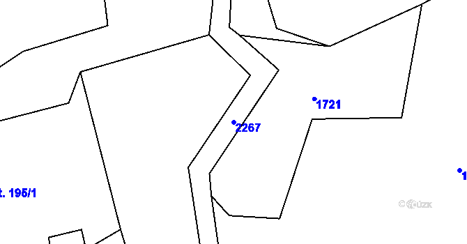 Parcela st. 2267 v KÚ Žernov, Katastrální mapa