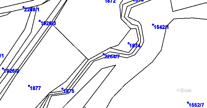 Parcela st. 2264/7 v KÚ Žernov, Katastrální mapa