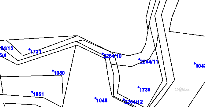 Parcela st. 2264/10 v KÚ Žernov, Katastrální mapa